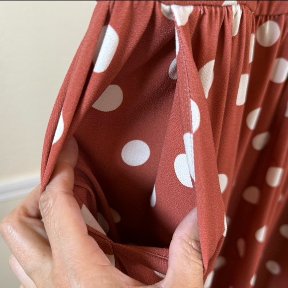 Torrid Mauve and White Polka Dot Mini Studio Knit Dress 2 - Picture 5 of 10